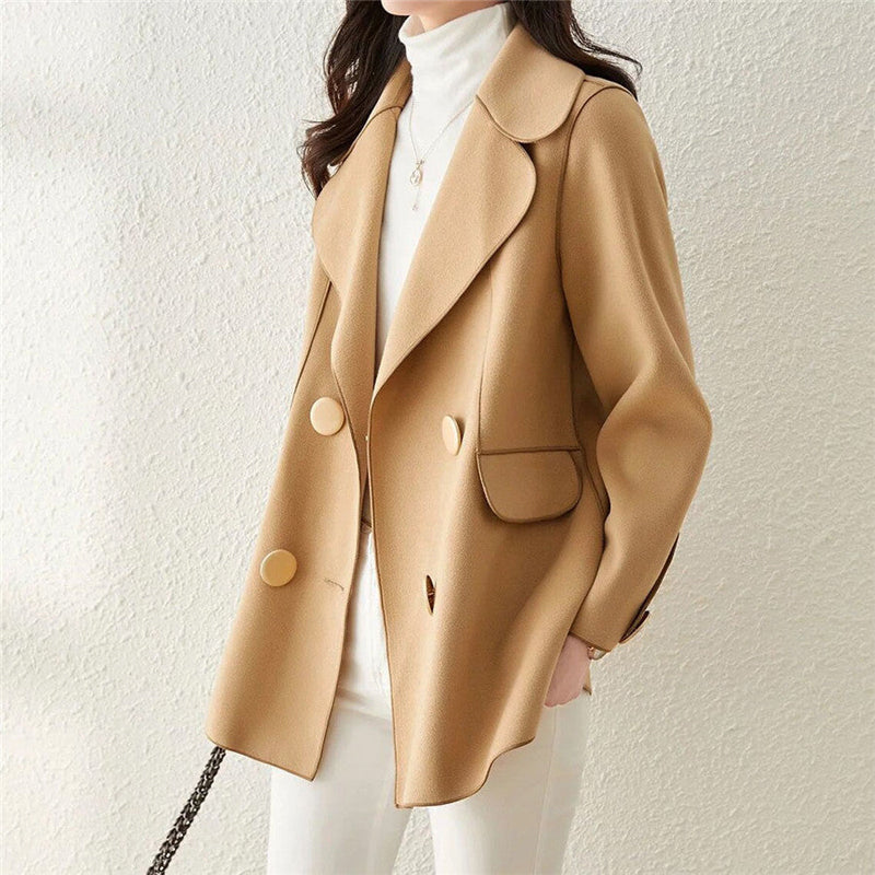 Woolen Coat Double Breasted Elegance