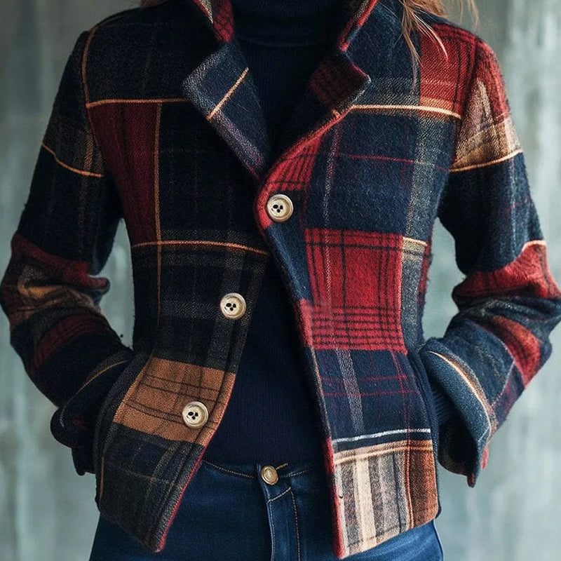 Vintage Plaid Coat – Wool Blend