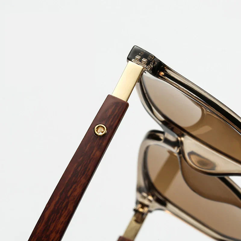 Vintage Woodgrain Sunglasses | UV400 Protection Glasses