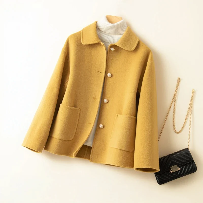 Women's Wool Coat | Rounded Collar Design