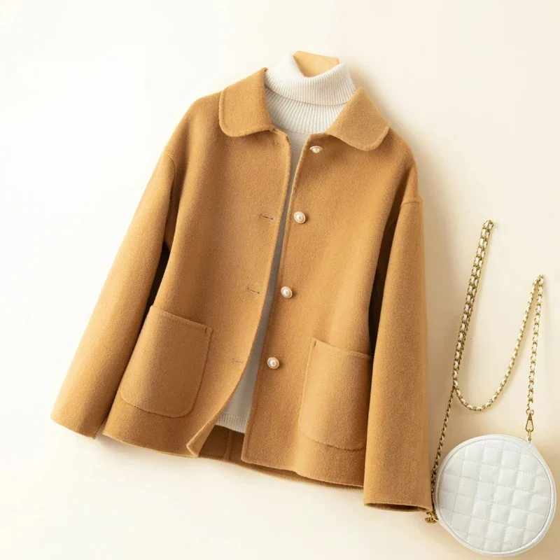 Women's Wool Coat | Rounded Collar Design