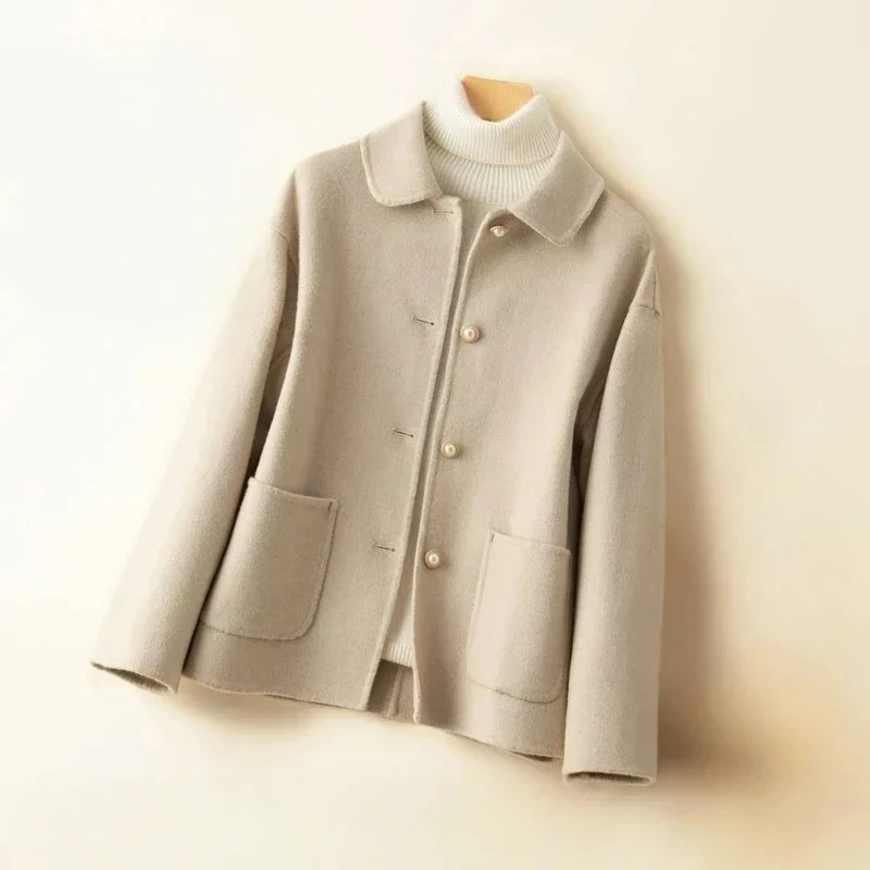 Women's Wool Coat | Rounded Collar Design