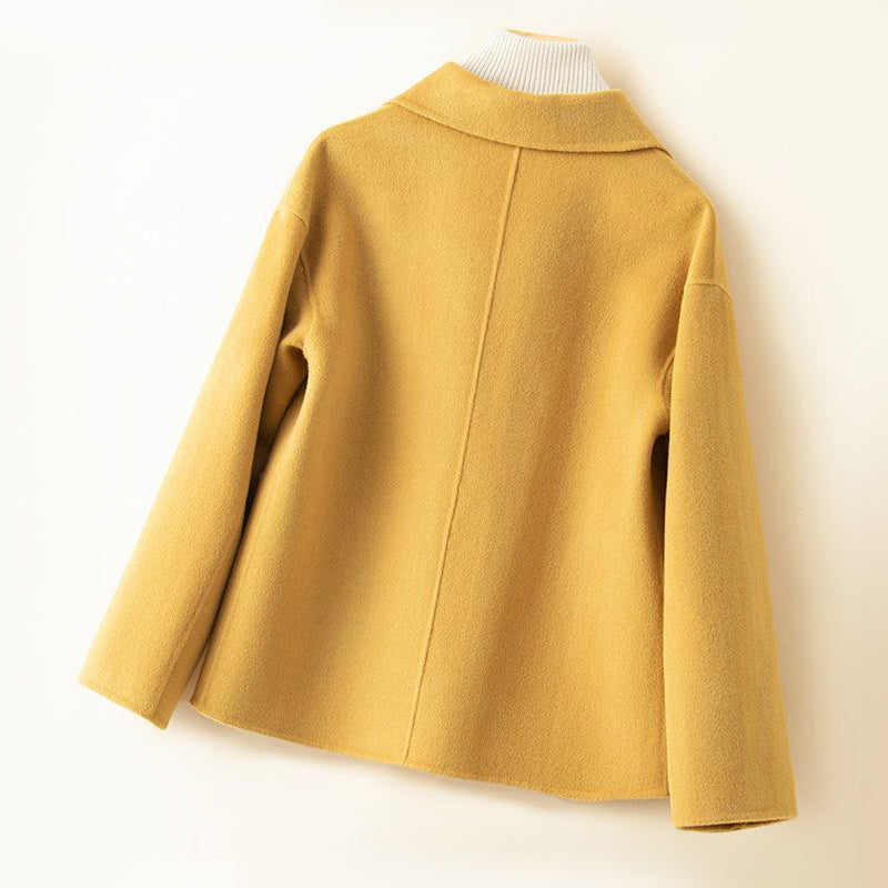 Women's Wool Coat | Rounded Collar Design