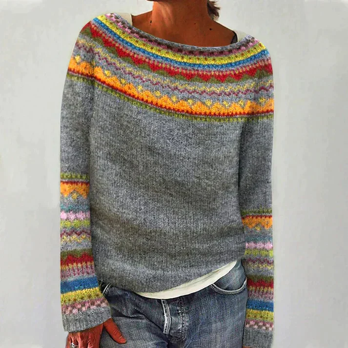Women's Knit Sweater - Fair Isle
