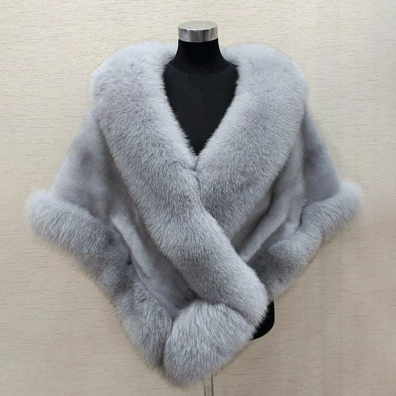 Faux Fur Cape Scarf – Sculpted Collar Wrap