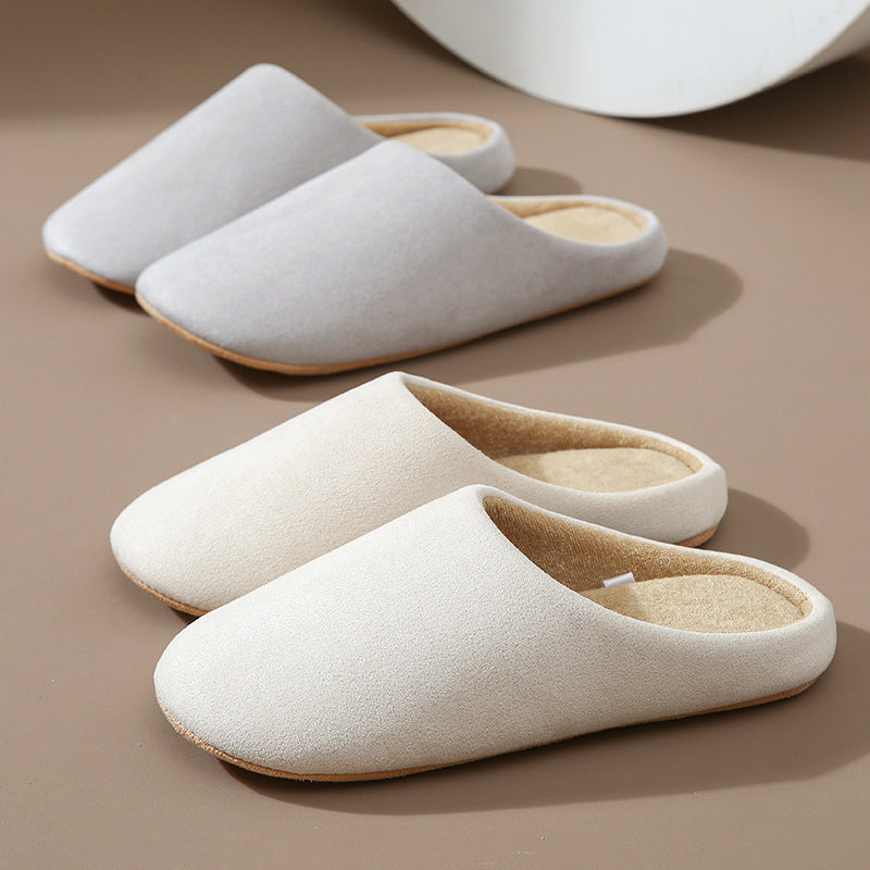 Women's Faux Suede Slippers - Plush Lined Comfort