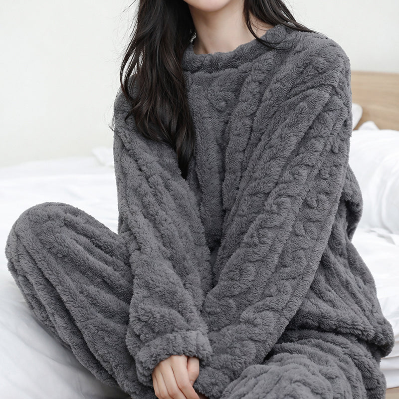 Women's Fleece Pajamas – Cozy Long Sleeve Set