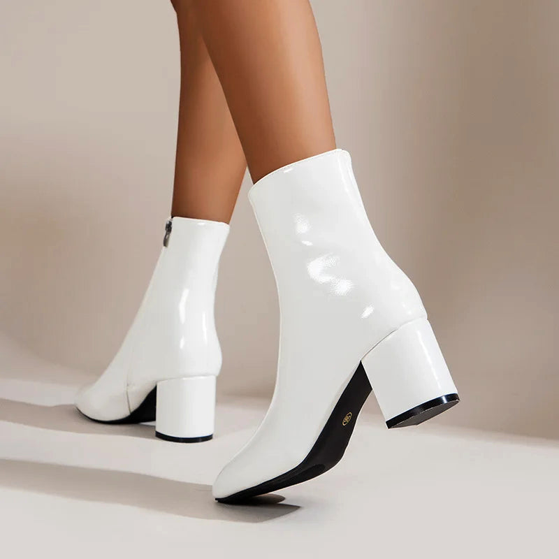 Women's Ankle Boots | PU Leather Block Heel