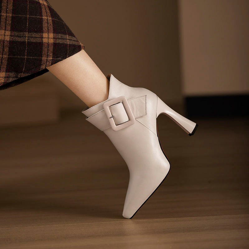 Women High Heel Boots – Buckle Strap Ankle