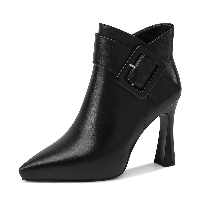 Women High Heel Boots – Buckle Strap Ankle