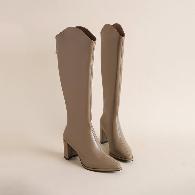 Women's Knee-High Block Heel Boots