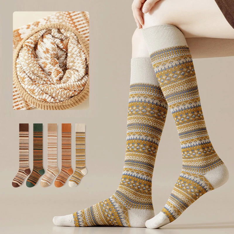 Women Knee-High Socks | Warm Cotton Blend