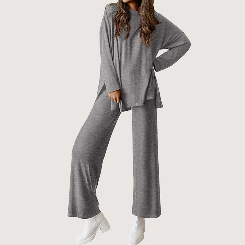 Women's Lounge Set - Comfortable Polyester Spandex Blend