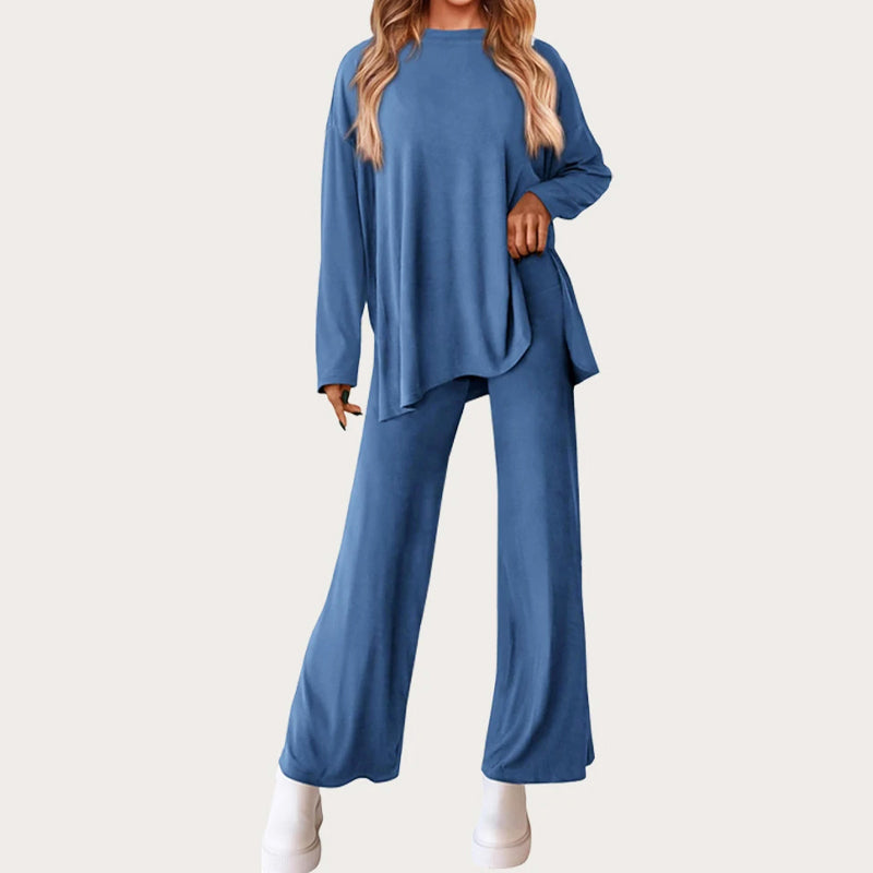 Women's Lounge Set - Comfortable Polyester Spandex Blend