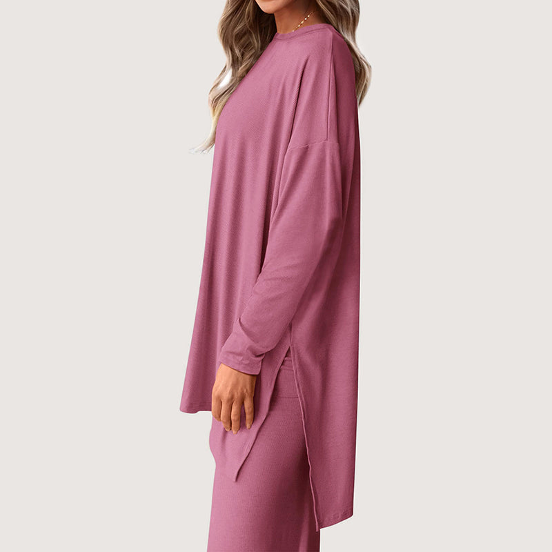 Women's Lounge Set - Comfortable Polyester Spandex Blend