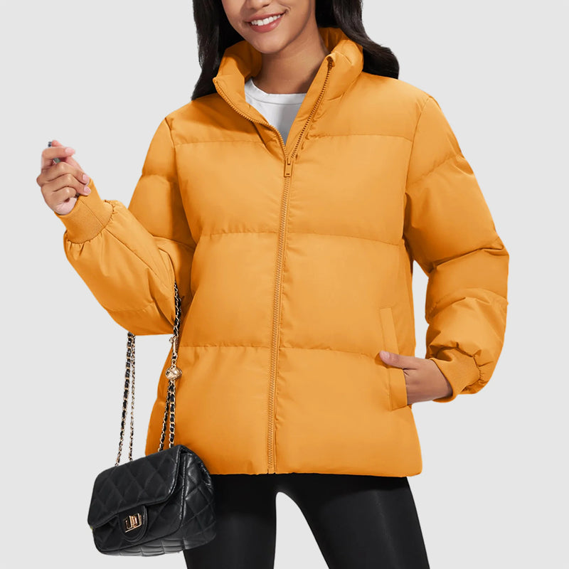 Women's Down Puffer Jacket | Water-Resistant Mid-Length Coat