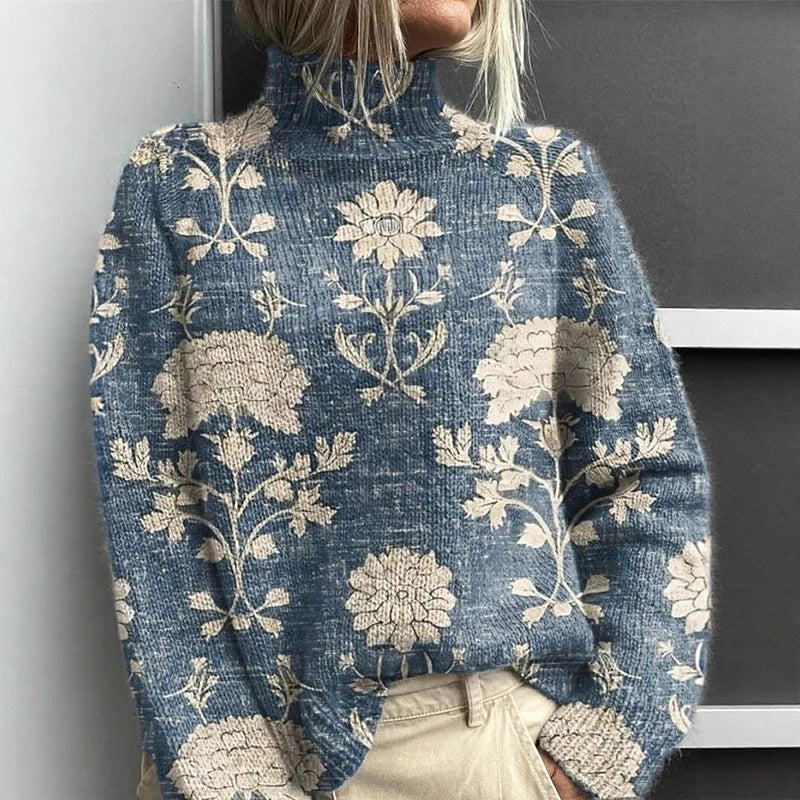 Patterned Turtleneck Sweater - Viretti Milano