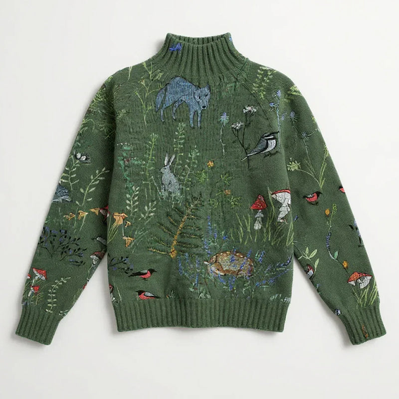 Patterned Turtleneck Sweater - Viretti Milano