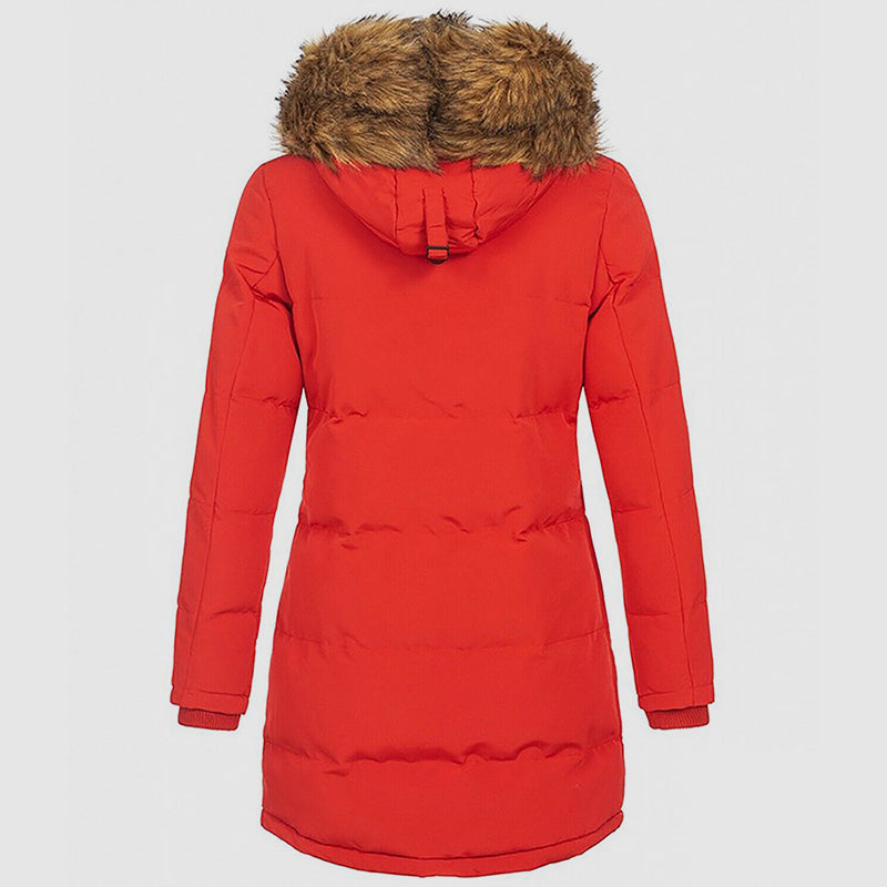 Women's Winter Parka – Slim-Fit Faux-Fur Hood