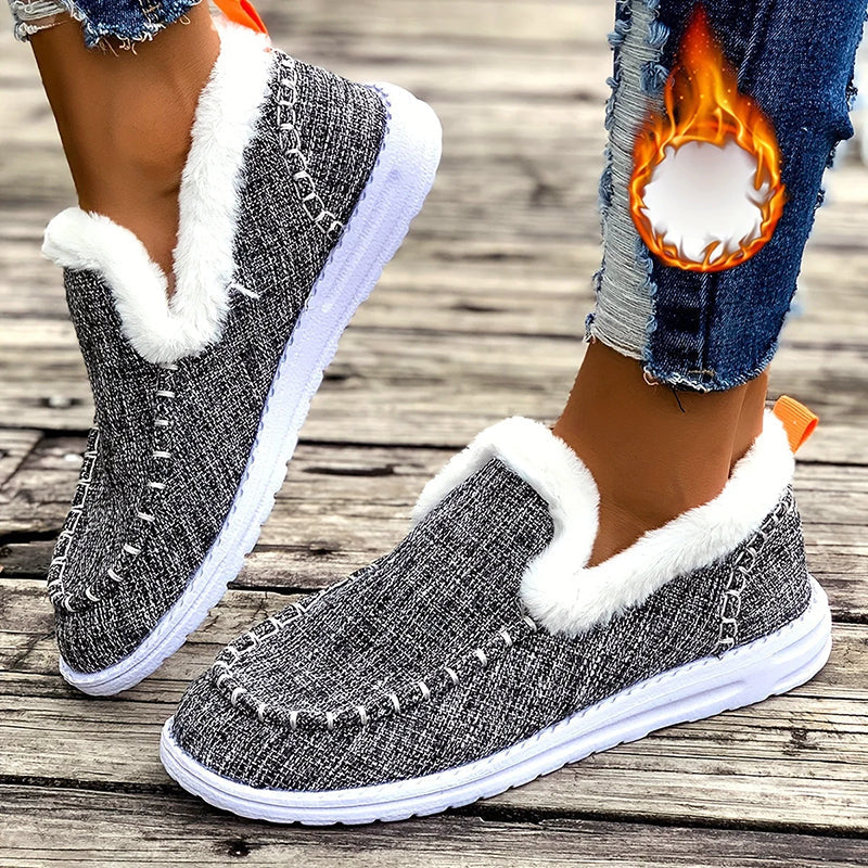 Women's Slip-On Winter Shoes - Cozy Faux Fur