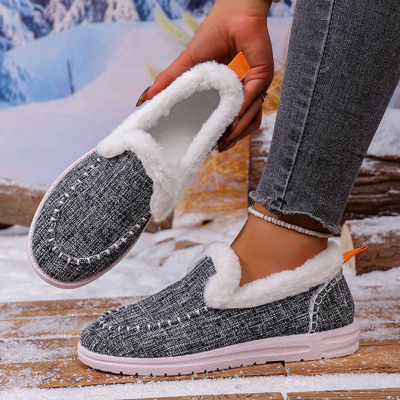 Women's Slip-On Winter Shoes - Cozy Faux Fur