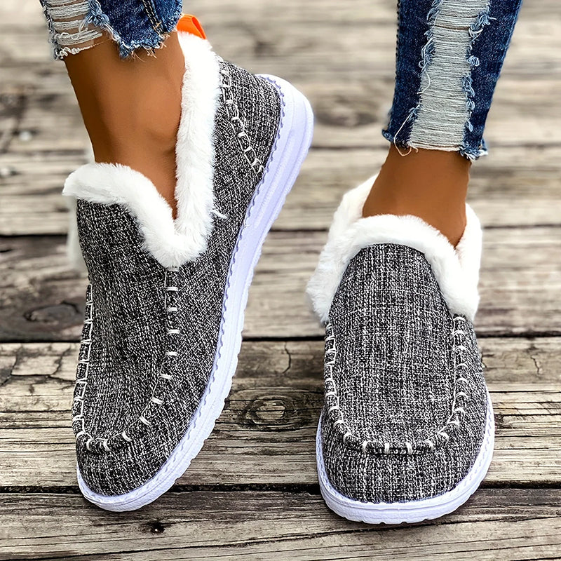 Women's Slip-On Winter Shoes - Cozy Faux Fur