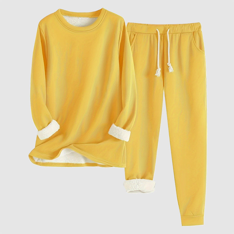 Women's Homewear Set - Elastic Waist Two-Piece Sleepwear