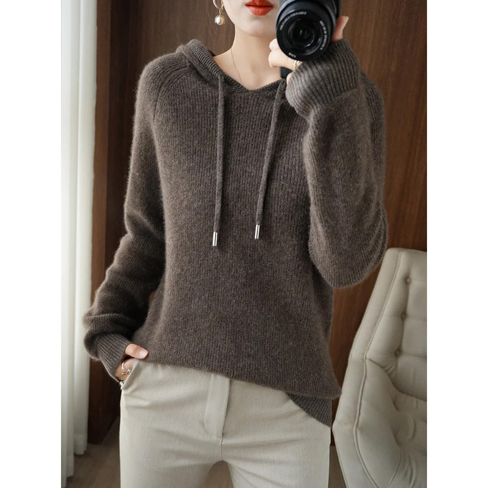 Cashmere Wool Sweater | Relaxed Fit Hoodie