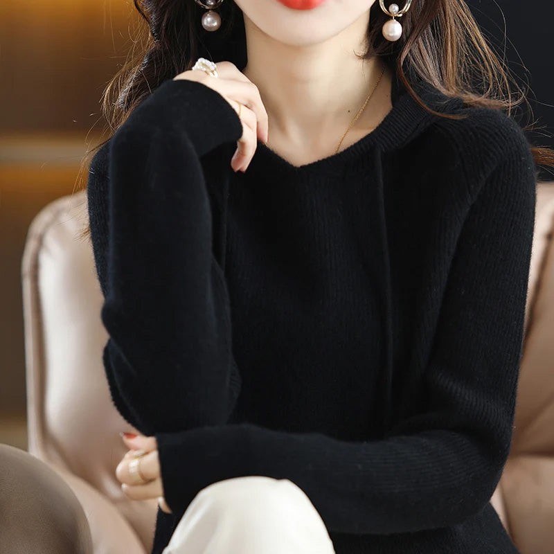 Cashmere Wool Sweater | Relaxed Fit Hoodie