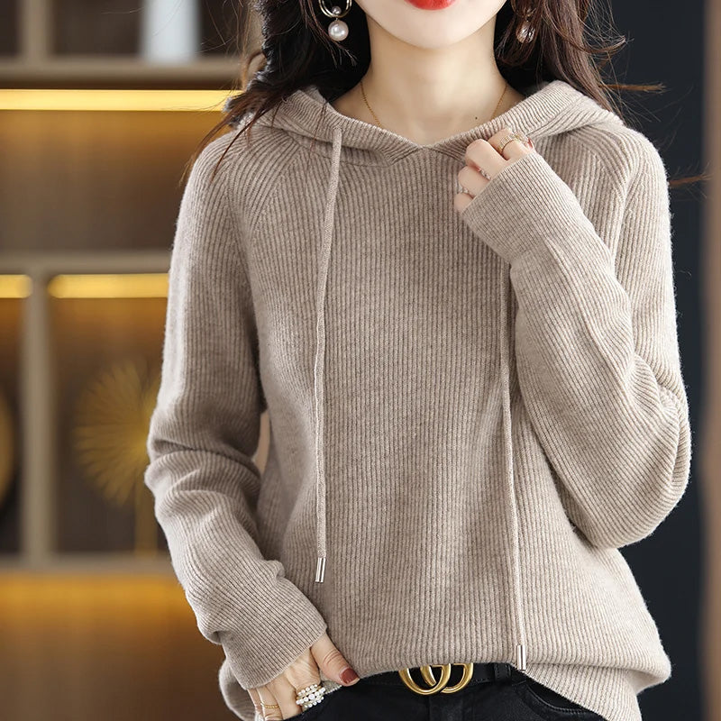 Cashmere Wool Sweater | Relaxed Fit Hoodie