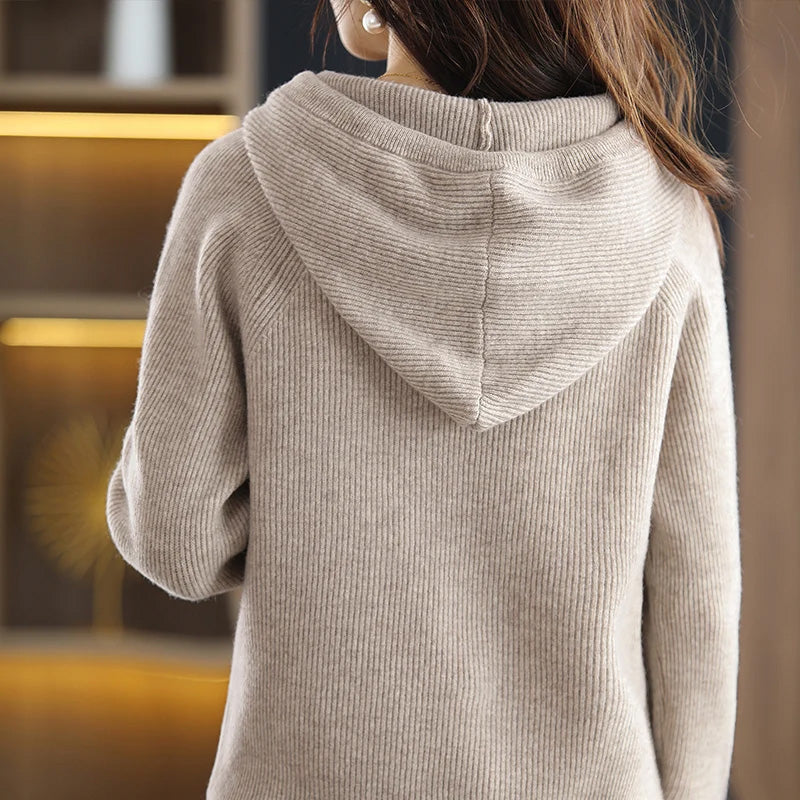 Cashmere Wool Sweater | Relaxed Fit Hoodie