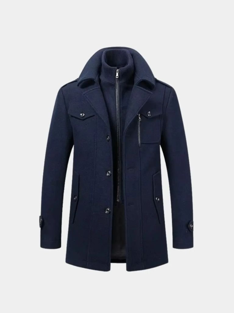 Black Wool Overcoat | Elegant Tailored Coat