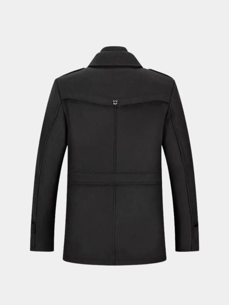 Black Wool Overcoat | Elegant Tailored Coat