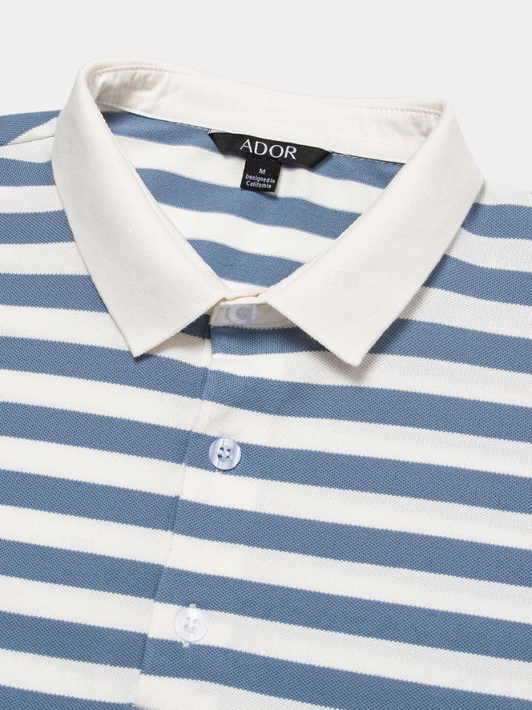 Aqua Nautical Polo – Classic Stylish Shirt
