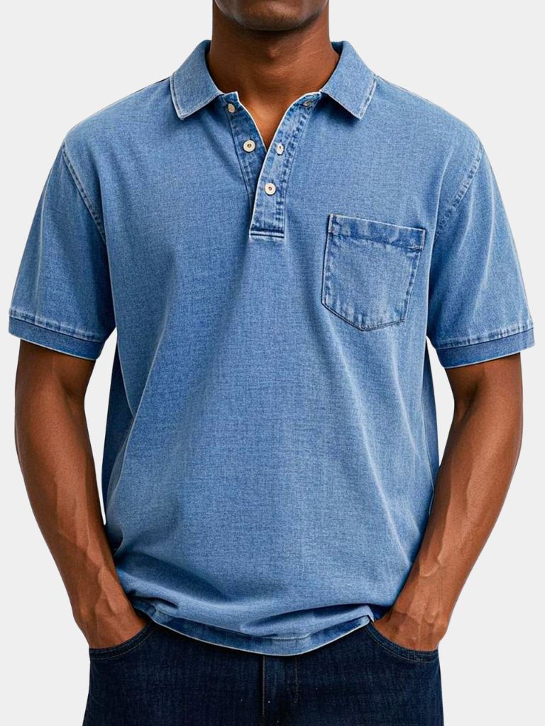 Blue Polo Shirt Classic Collar