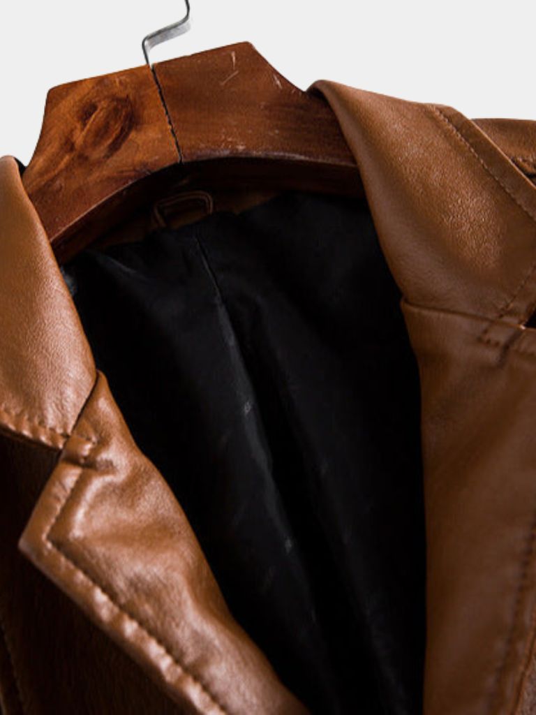Caramel Leather Jacket - Viretti Milano