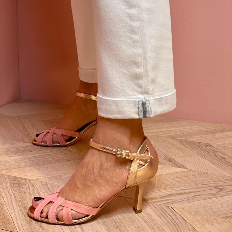 Calista Heels | Viretti Milano Gold Blush