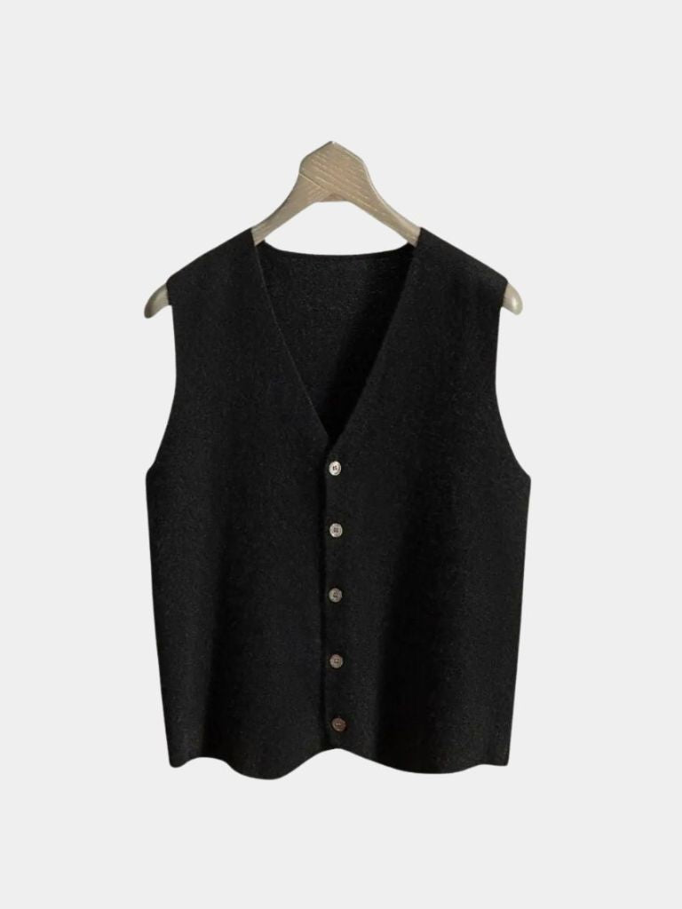 Cashmere Cardigan Vest - Soft Wool Knitwear