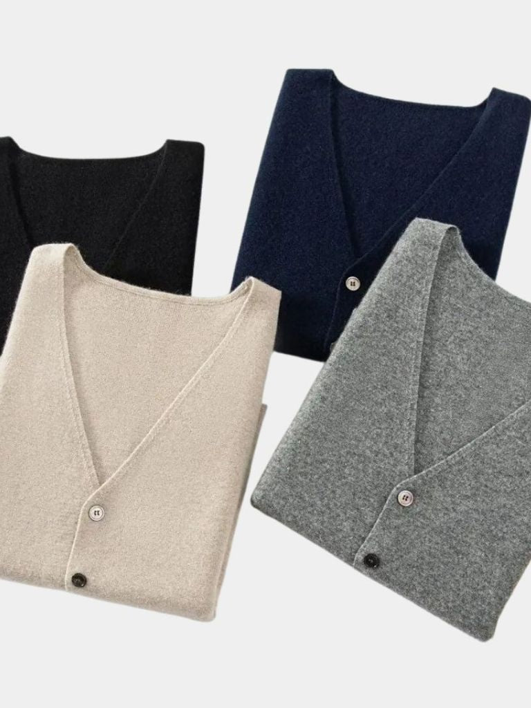 Cashmere Cardigan Vest - Soft Wool Knitwear