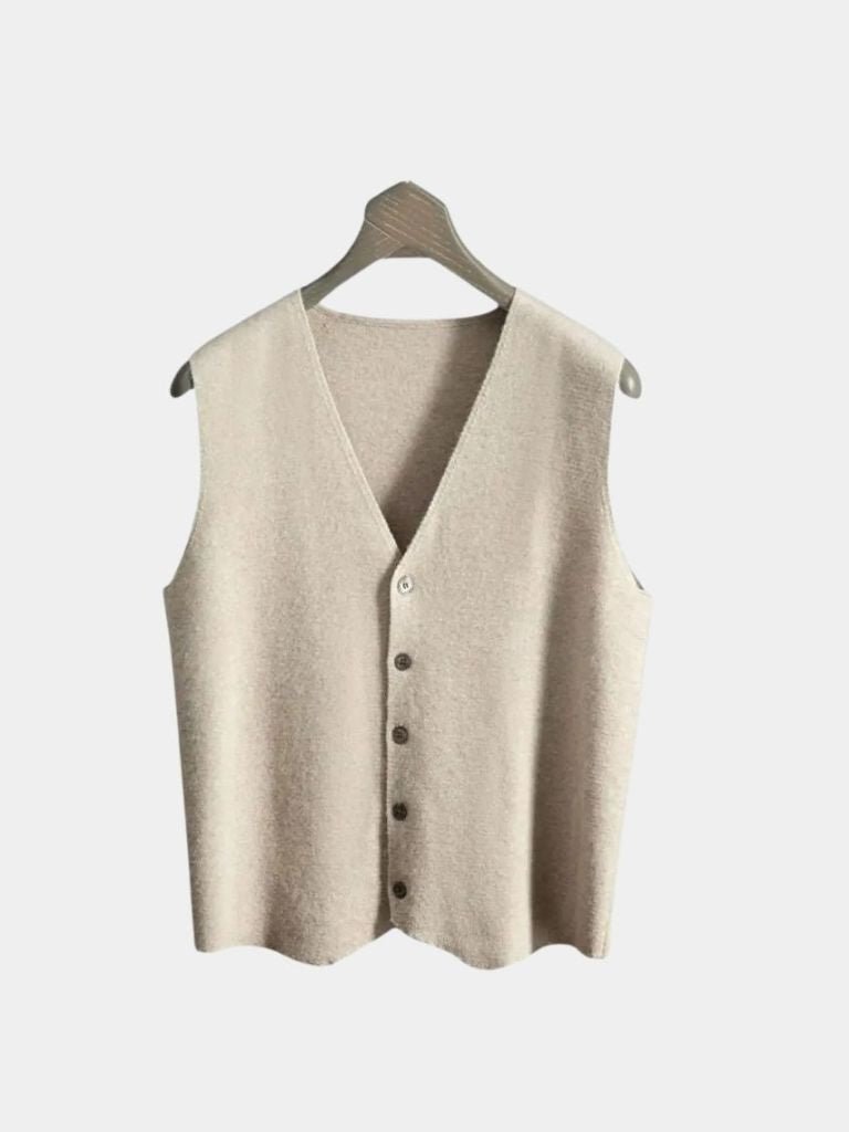 Cashmere Cardigan Vest - Soft Wool Knitwear