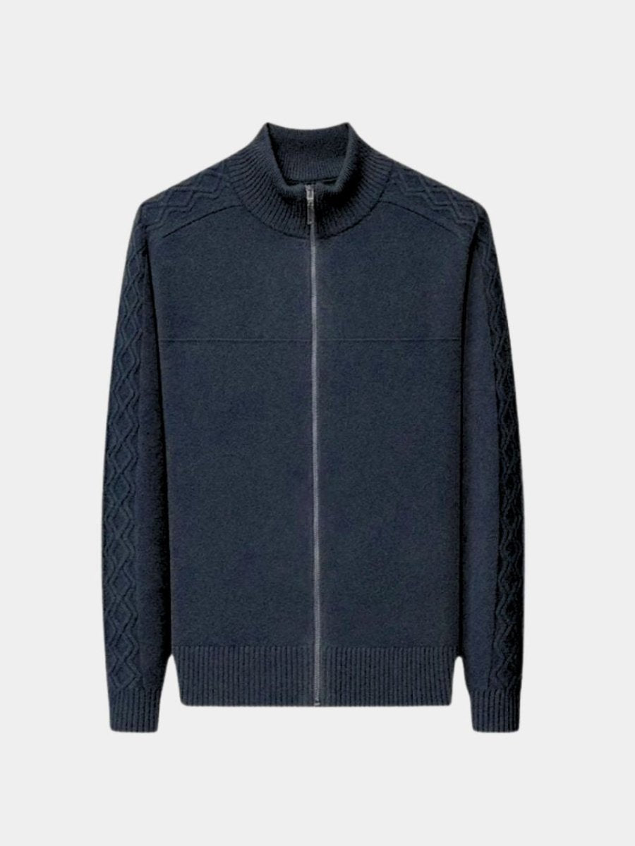 Cashmere Turtleneck Sweater - Elegant Zip Wool Pullover