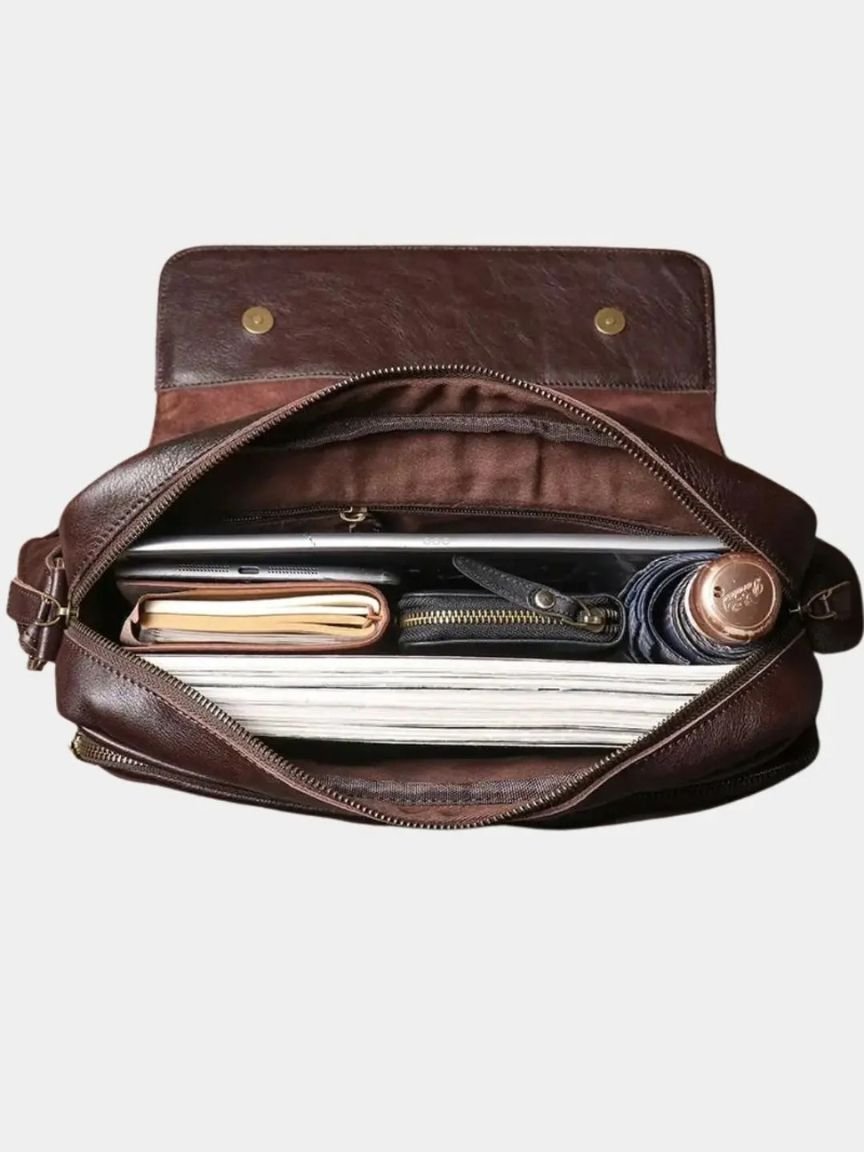 Leather Messenger Bag - Classic Elegance