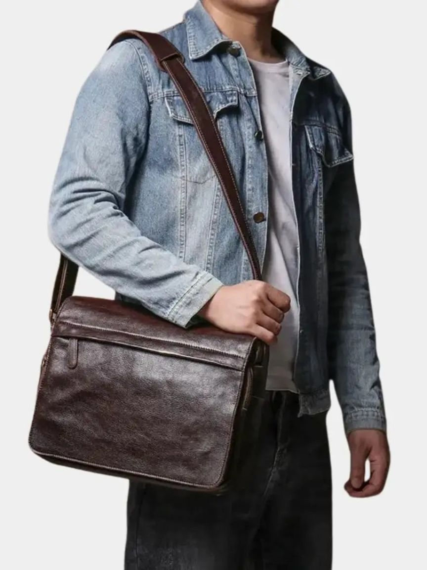 Leather Messenger Bag - Classic Elegance