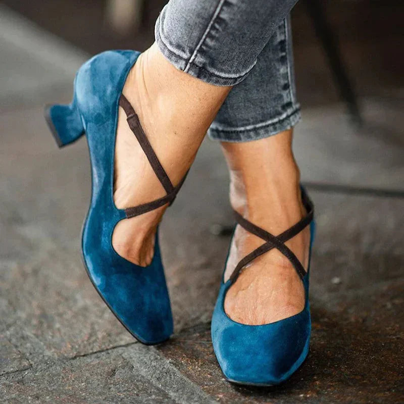 Elegant Strap Mid-Heels | Block Heel Shoes