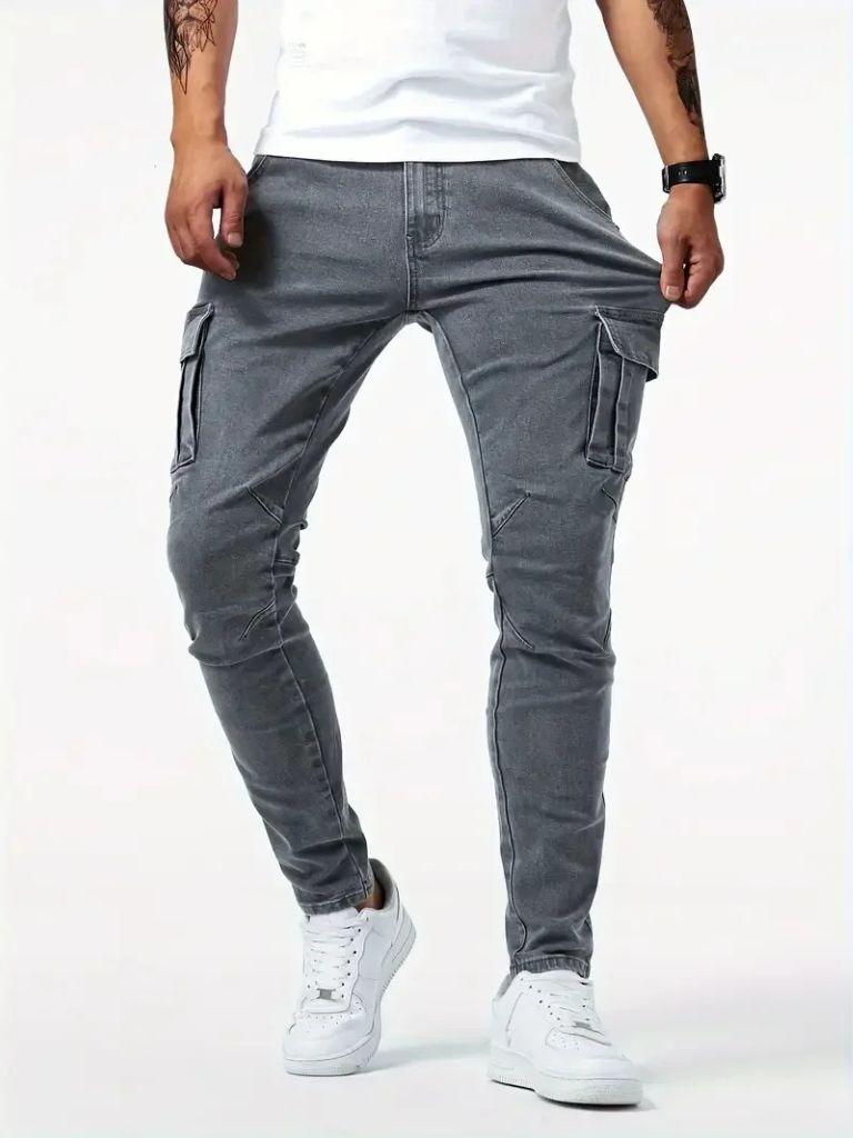 Denim Cargo Pants Comfortable Cotton Denim