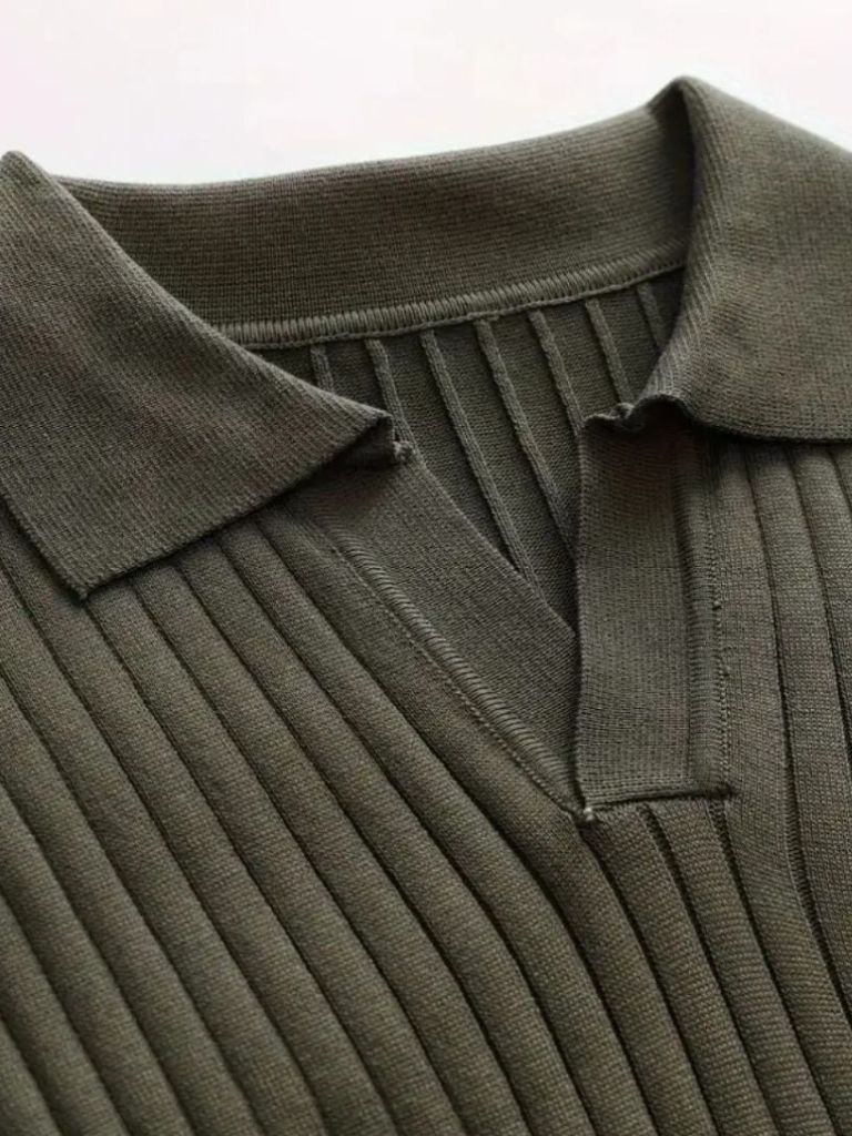 Open Collar Polo Sophisticated Casual Wear