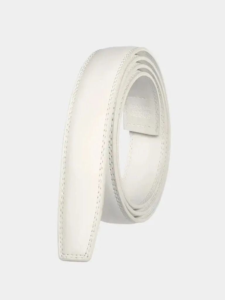 Leather Belt Without Buckle - Elegant Slim Strap