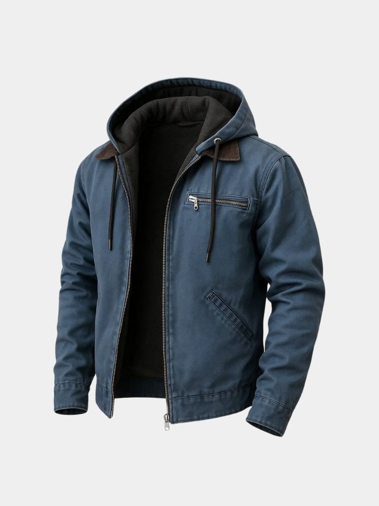 Hooded Work Jacket - Durable Utility Coat