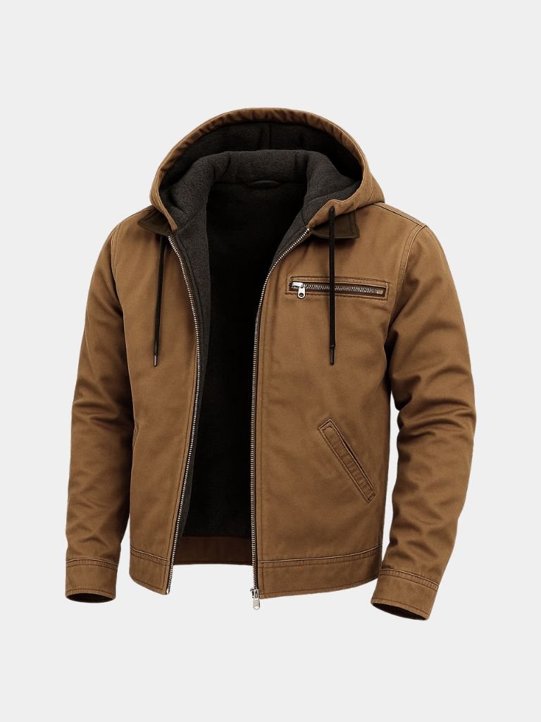Hooded Work Jacket - Durable Utility Coat