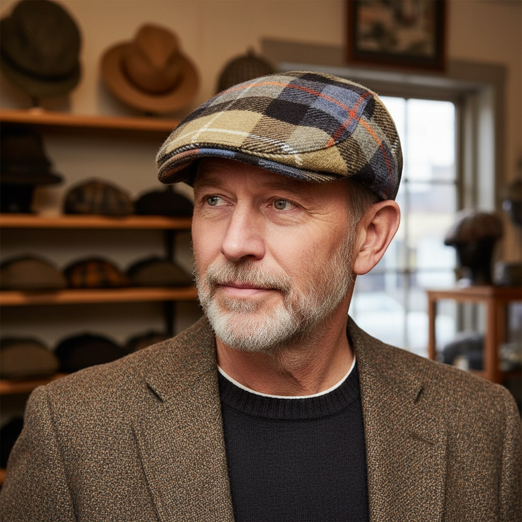 Wool Flat Cap – Classic Check